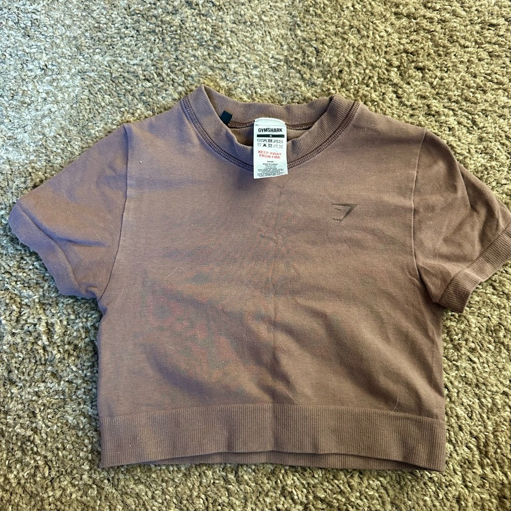 Gymshark Brown Cropped Tee